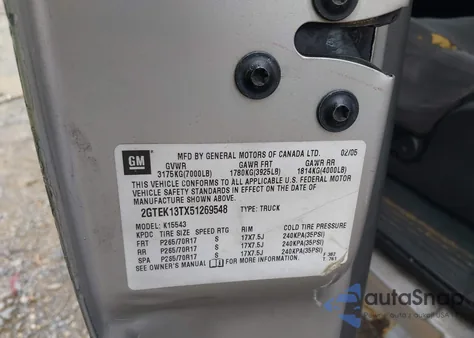 2005 GMC Sierra 1500 Sle из США, поврежденный, VIN 2GTEK13TX51269548